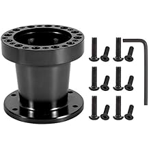 Steering Wheel Hub Adapter, 3inch Aluminum Steering Wheel Hub Adapter Universal Steering Wheel Hub Adapter Conversion Spacer Black
