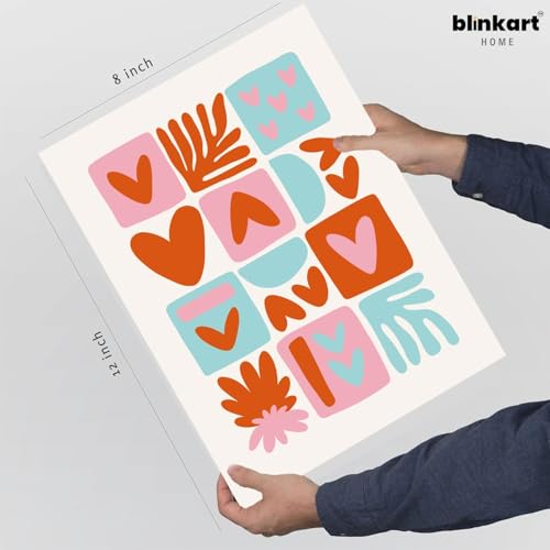 Image of BLINKART Love Collage Aesthetic Modern Art Walls With Frame | Natural Wood Texture | Living Room Bedroom Office Wall Decoration | Poster Home Decor Frames Wall Bedroom | 12x8 Inches (D65)