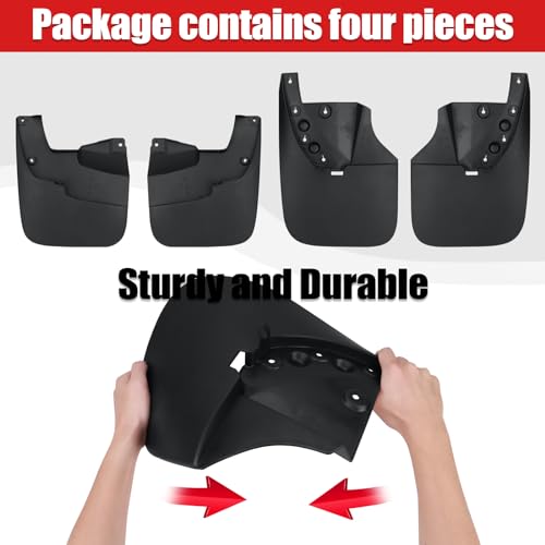 Image of Mud Flaps Compatible with Toyota Tundra 2007-2021 Mud Guards Splash Guards Tire Protector Mudguard No Drilling Required Mudflaps Accessories