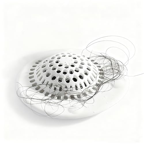 2 Pack Tapones de Drenaje Atrapa Cabello Blanco miniatura 3