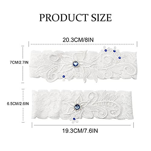Yikisdy Wedding Bridal Lace Garters White Garter Set Floral Bride Leg Garter Stretch Garter Belt Accessories For Women And Girls (Pack Of 2) #TOP2