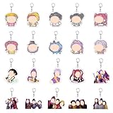 HTTDSLF 20 piezas Llaveros de Anime para Fans, Llavero Kpop, Juego de Llaveros de Acrílico, para un Amigo, Regalo de Cumpleaños, Idea de Regalo Perfecta para Amantes del Cine y Series