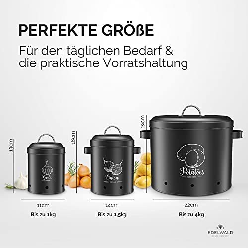 WERBUNG: Edelwald - Vorratsbehälter Set inkl. Sparschäler - Ideal als Kartoffeltopf, Zwiebeltopf und Knoblauchtopf geeignet - Hält Dein Gemüse länger frisch und überzeugt durch hochwertige Qualität - JETZT BEI AMAZON KAUFEN!