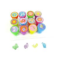 TINYMILLS 12 Pcs Spring Flowers Butterfly Stamp Kit for Kids Self Inking Stamps Gift Easter Basket Filler Rewards