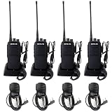 Retevis RT1 Two Way Radios for Adults Long Range,Professional 2 Way Radio with Earpiece and Mic Set,Heavy Duty Two Way Radio Rechargeable,3000mAh,for Warehouse School Security(4 Pack)