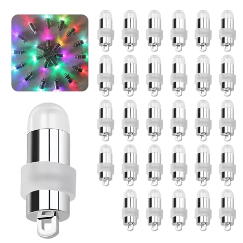 Fancysky 30 Piezas Luces para Globos con Interruptor y Gancho, Luces LED Multicolor Impermeables para Globos, Faroles de Papel, Navidad, Boda, Fiesta, Cumpleaños, Decoración
