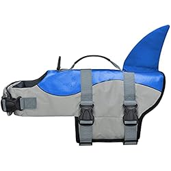 COVVY Chaleco Salvavidas para Perro Chaleco de Seguridad Ajustable Salvavidas Chaleco Flotador para Mascota arnés de natación Perro Chaleco Salvavidas (M, Azul)