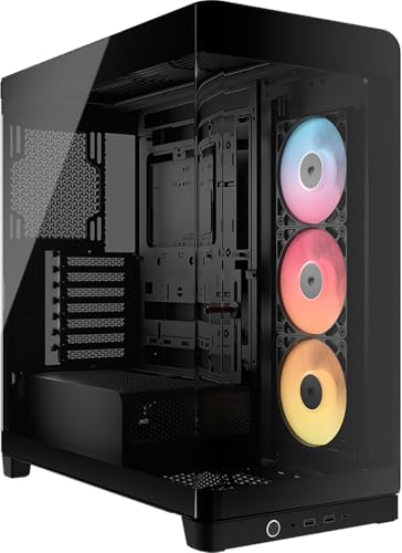 CORSAIR FRAME 4500X RS-R ARGB Case Mid-Tower per PC con Vetro Panoramico – Sistema di Montaggio InfiniRail, Adatto a Due Radiatori da 360 mm, GPU Anti-Sag, Include 3 Ventole RS120R – Nero