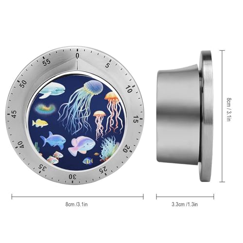 Temporizador mecánico de cocina de 60 minutos analógico, imán potente para nevera 3