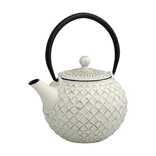 Brandani 53111 mit Edelstahl-Teekanne Gusseisen-filiterer, Weiß Cover