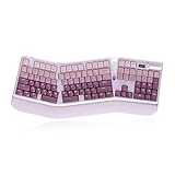 TISHLED Ergonomic Mechanical Keyboard with Smart Screen & Volume Roller, Wireless 2.4G/Bluetooth/Wired USB-C, 106-Key Low-Profile Switch Hot Swappable RGB LED Backlit Web-Based Programmable, Lavender