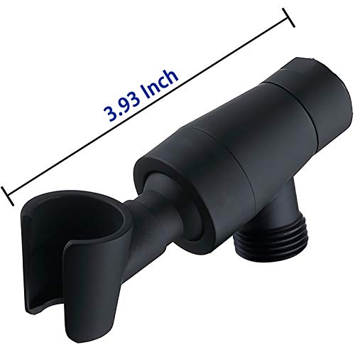 Brass Shower Head Holder for Hand Held Showerhead, Adjustable Shower Arm Bracket Mount, Universal Shower Arm Adapter (Matte Black) - Thumbnail 3