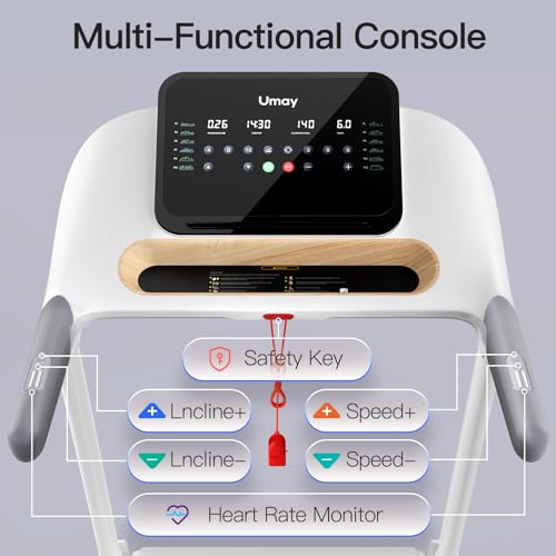Image of UMAY Treadmill with Auto Incline, Foldable Treadmills for Home, 18.5 inch Wider Belt, 3.0 HP, 9.3MPH, 320lbs Capacity