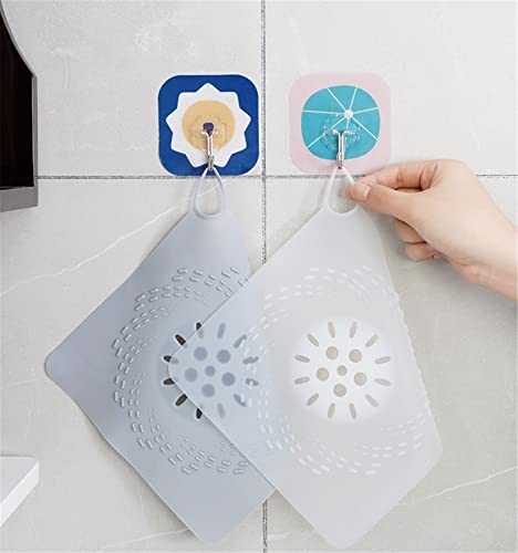 VIONNPPT 2 Stück Abflusssieb Haarfänger, Silikon Saugnapf,Abflussabdeckung für Dusche, Badewanne, Küche, Badezimmer, Strainer (Weiß)