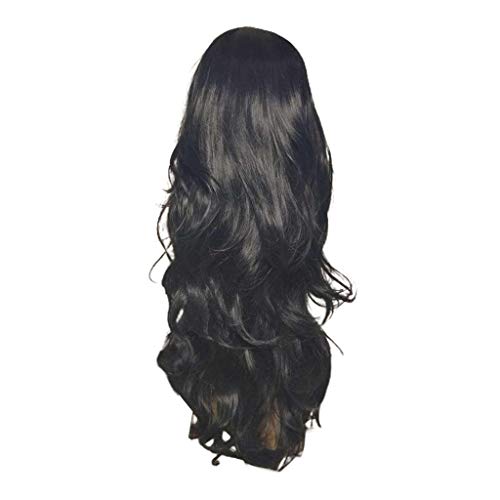 Baoblaze Perucas onduladas cheias longas perucas encaracoladas frontais para mulheres pretas brancas