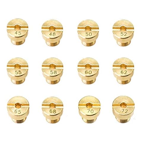Carburetor Main Jet, 12 Pcs Set Carb Jet Fit Replacement for PWK OKO CVK 45,48,50,52,55,58,60,62,65,68,70,72 Cover