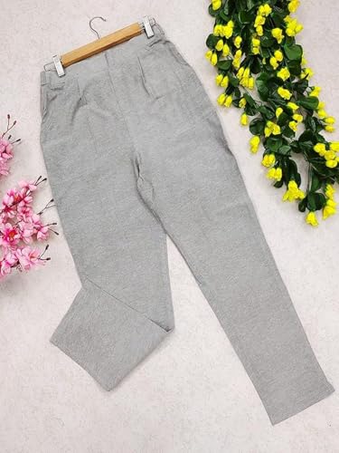 Image of GRECIILOOKS Women's Joggers - Soft High Waist Straight Fit Pants | Comfortable Cotton Blend Trousers Travel