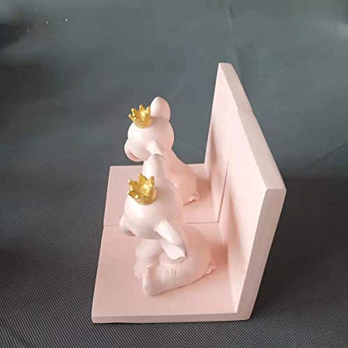 Resin Bookends Pink Elephant Nursery Baby Girl Room Kids Children Room Decorative Bookends - 1 Pair #TOP2