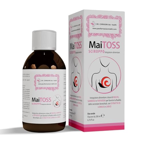 Dr. Corradini® Sciroppo Tosse Secca e Grassa a base di Bava di Lumaca, Malva e Larice - Sciroppo Tosse Adulti e Bambini anti Reflusso Gastroesofageo - 200ml