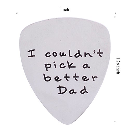 I Couldn't Pick A Better Dad Mens Stainless Steel Guitar Pick Gift For Daddy Papa Father #TOP2