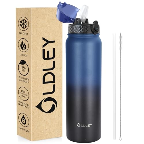 OLDLEY Stainless Steel Water Bottle with Straw 1L Vaccum Ins