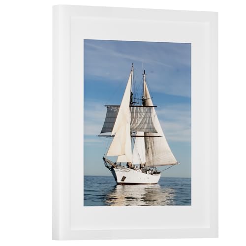 PEALSN Bilderrahmen, 30,5 x 40,6 cm, mit Passepartout, Weiß – Ansicht 2