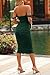 PRETTYGARDEN Women's Summer Off The Shoulder Ruched Bodycon Dresses Sleeveless Fitted Party Club Midi Dress (Dark Green,Medium)