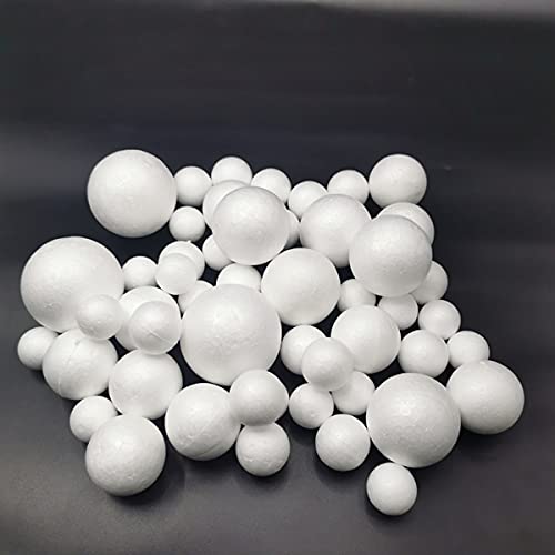 50 Pack Craft Foam Balls, 5 Sizes(1-2.4 Inches), White Polystyrene Smooth Round Balls, Foam Balls for Arts and Crafts, Christmas, DIY Craft for Home, Supplies School Craft Project and Holiday Party - Thumbnail 5