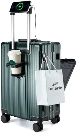 feilario Maleta de transporte con marco de aluminio de 20 pulgada...