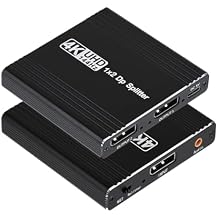 DisplayPort to Dual Displayport Splitter Adapter Support MST Extend/Mirror Mode, 4K@120Hz 4K@60Hz DisplayPort Splitter 1 in 2 Out, Display Port Adapter hub for Desktop, PC, Laptop, Extend Display