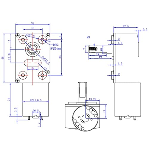 Motor de Engrenagem DC 24V, Grande Torção CW CCW Rotação 12 (40RMP)