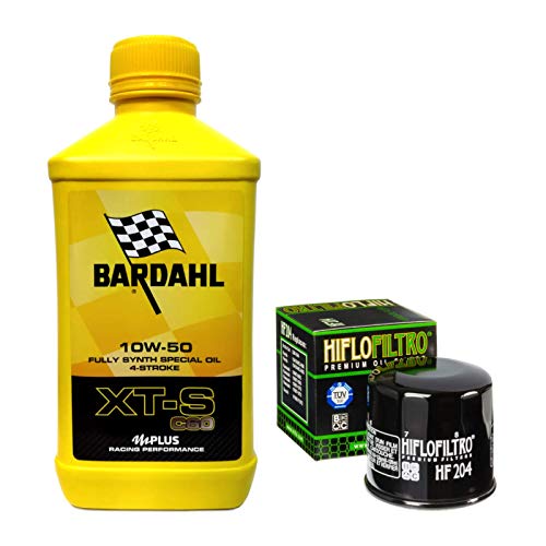 Kit tagliando Motocar XTS C60 10W50 4T - Filtro olio HifloFiltro HF204 per Yamaha YZF R6 600 2006 2007