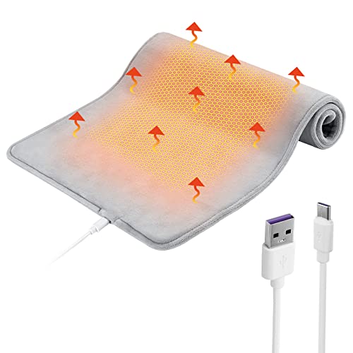 Manta Electrica, 30x60cm USB Esterilla Eléctrica Lavable con Calentamiento Rápido para Espalda, Cuello y Hombros, Ahorro de Energía,Manta Termica Eléctrica Almohadilla Térmica de Terciopelo de Cristal Cover
