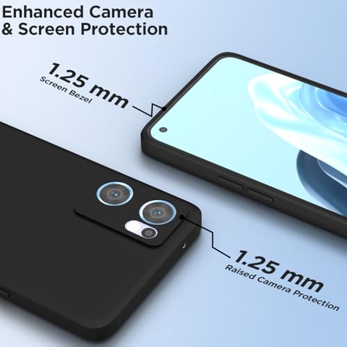 Image of Outlouders Back Cover for Oppo Reno 7 5G | Camera Protection | Durable Soft Matte Silicone Bumper Case (Black)