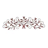 Deco 79 Metal Leaf Home Wall Decor Long Scrolled Wall Sculpture with Beaded Accents, Wall Art 47' x 1' x 14', Red