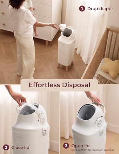 Momcozy Diaper Pail, Triple-Seal Odor Control, Fits Standard Trash Bags - 4