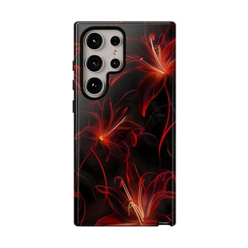 Coque Samsung S24 Ultra lys araignées rouges fluo rigide antichoc brillante