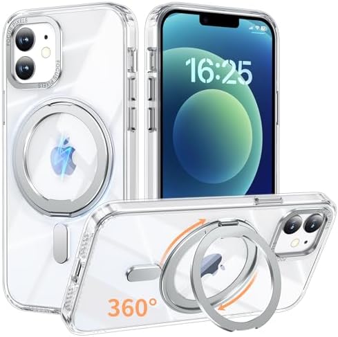 （14:30時点） iPhone 12 / iPhone 12 Pro 適用 ケース Magsafe対応 アイフォン12 / アイフォン12プロ カバー 360°回転スタンド Uovon スマホケース アイホン 12pro 携帯ケース ワイヤレス充電 車載ホルダー 対応 ストラップ穴付き 透明 指紋防止 黄变防止 ・ クリア