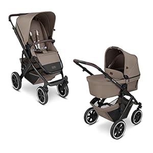 ABC Design 2in1 Kinderwagen Salsa 4 Air Starter Set - Kollektion 2023 – Kombikinderwagen für Neugeborene & Babys – Set inkl. Sportsitz, Babywanne & Zubehör – höhenverstellbares Kopfteil - Farbe: cream