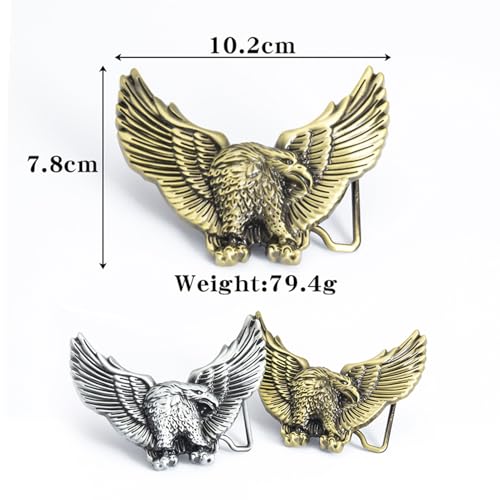 Handmade Men's Western Leather Snap Belt With Engraved Flying Eagle Silver Buckle, 1.5" Wide (3.8cm) For Jeans3