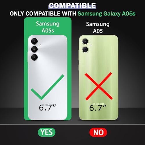 Image of TheGiftKart Shockproof Crystal Clear Back Cover Case for Samsung Galaxy A05s / M14 4G | 360 Degree Protection | Protective Design | Transparent Back Case Cover (PC & TPU, Black Bumper)