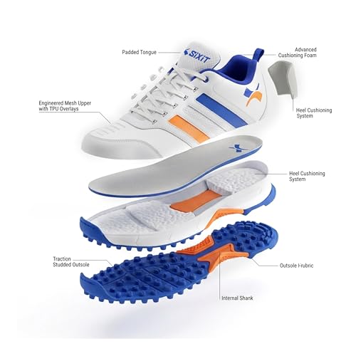 Image of Endura Cricket Shoes for Men, Lightweight Breathable Mesh, TPU Shank Support and Rubber Sole