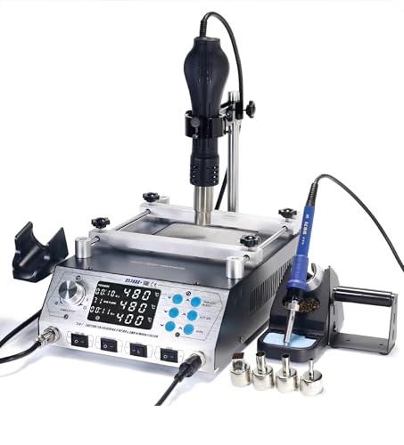 853AAA+ Preheating Station Programmable Soldering Station Desoldering Hot Air Gun Welding Solder Iron Temperature Adjustable