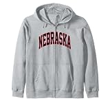Retro Nebraska Hombres Clásico Mujeres Nebraska Fun Throwback Rojo Sudadera con Capucha