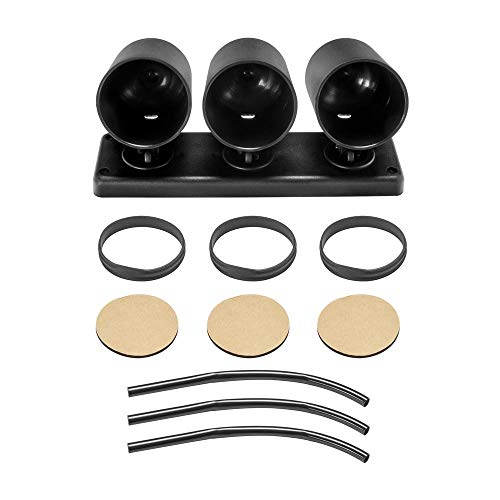 Glowshift Universal Black Triple Gauge Swivel Dashboard Pod - Fits Any Make/Model - Swivels 360 Degrees - Abs Plastic - Mounts (3) 2-1/16" (52Mm) Gauges To Vehicle's Dash #TOP6