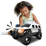 Sunny Days Entertainment Maxx Action 12’’ Large Police Car Toy – Siren Sounds and Bright Lights | Motorized Drive and Soft Grip Tires | Rescue SUV Patrol Vehicle for Kids 3-8