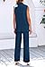 PRETTYGARDEN Women's 2 Piece Outfits Sleeveless Suit Vest and Wide Leg Pants Business Casual Blazer Sets (Dark Blue,Small)