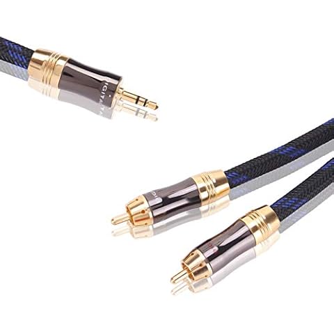 KUYIOHIFI Dual Shielded (OD 8.0mm) 3.5mm AUX to 2 RCA Audio Adapter Cable (4FT) Cover