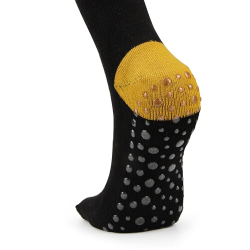 Image of Women Knee High Five Toe Socks, Non Slip Grip Yoga Socks | Stretch knit fabric, silicone grip sole, toe separation, size 5-9 fit, ideal for yoga, pilates, barre
