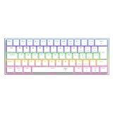 Teclado Mecânico Gamer T-Dagger Arena Iluminação Rainbow Branco 60% Switch Marrom T-TGK321W-BR